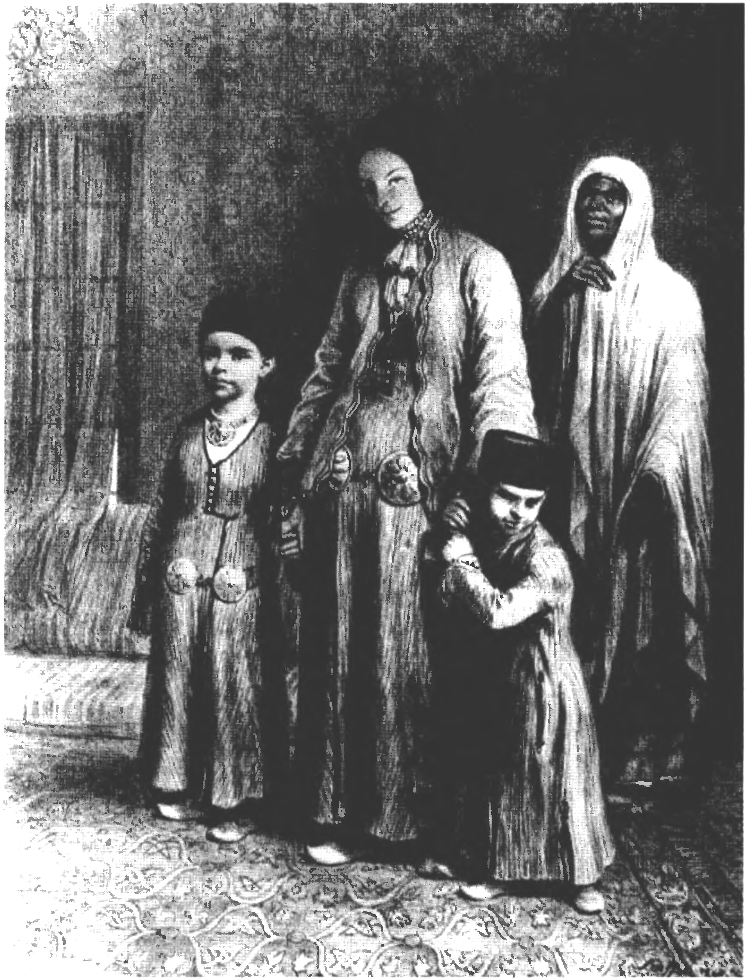 Караимская семья из Чуфут-Кале (из альбома О. Раффе)