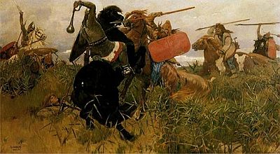 Картина Васнецова «Битва скифов со славянами», сюжет, конечно же, фантазийный