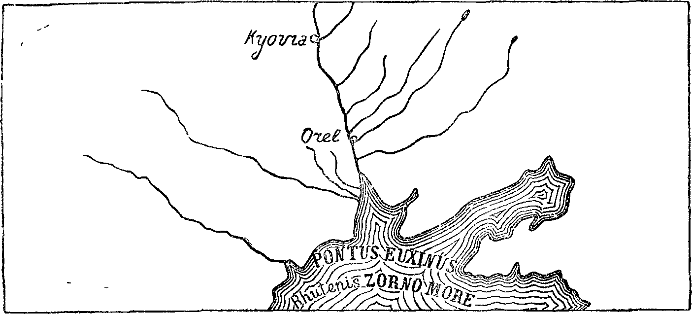 Орель и ее устье (по карте Исаака Массы 1633 г.)
