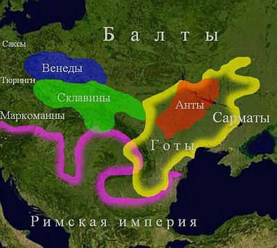 Племена Восточной Европы в III—IV вв. по ТВ.