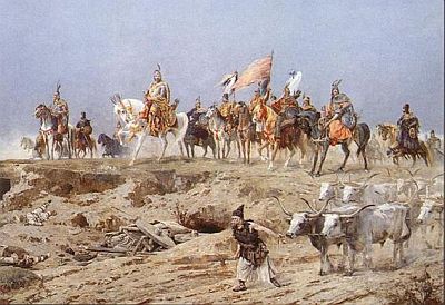 «Переход Арпада через Карпаты», картина Арпада Фешти (1896 г.)